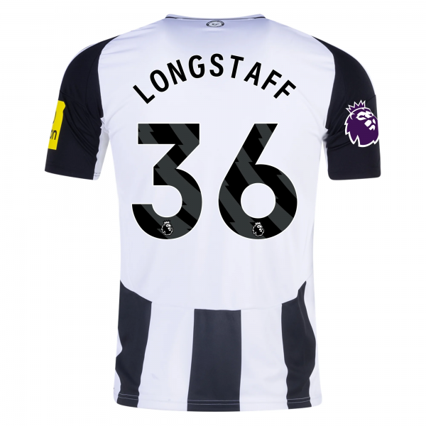 adidas Newcastle United Sean Longstaff Home Jersey w/ EPL Patch 24/25 (Black/White)