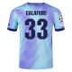 adidas Arsenal Riccardo Calafiori Third Jersey w/ Champions League Patches 24/25 (Clear Aqua/Light Flash Purple)